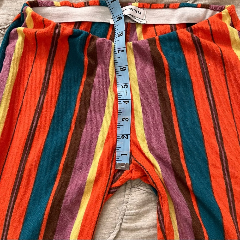 Urban Outfitters UO Bali Striped Low Rise Flare Pants Size XS Rainbow - Picture 9 of 11